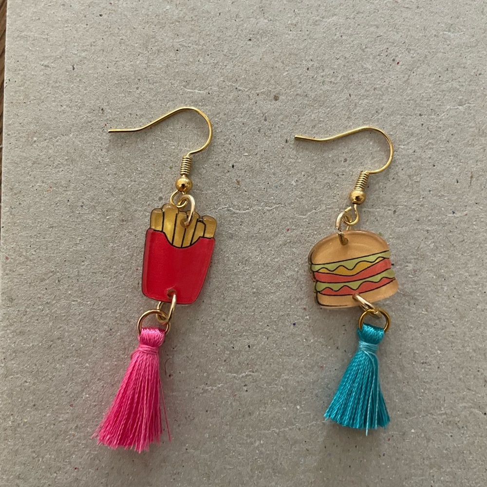 Hamburger Dangle Earrings